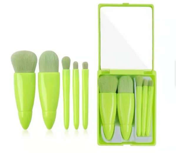 Set de Mini Brochas de Maquillaje Con Espejo para viaje