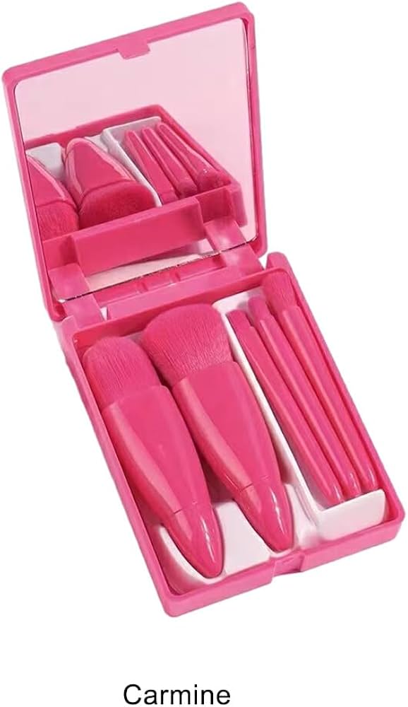 Set de Mini Brochas de Maquillaje Con Espejo para viaje
