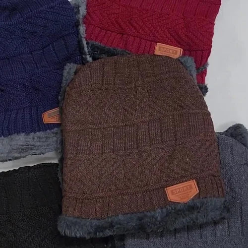 Conjunto de gorro y bufanda unisex de invierno