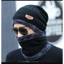 Conjunto de gorro y bufanda unisex de invierno