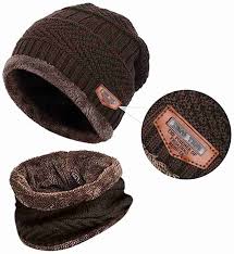 Conjunto de gorro y bufanda unisex de invierno