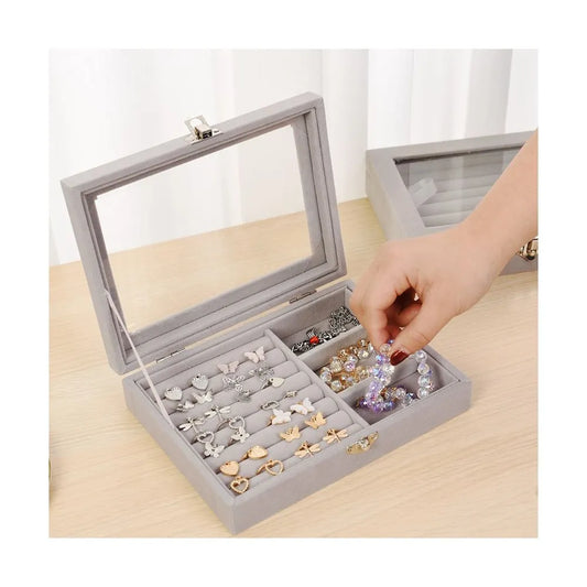 Joyero Organizador De Terciopelo  Para Anillos y Aretes