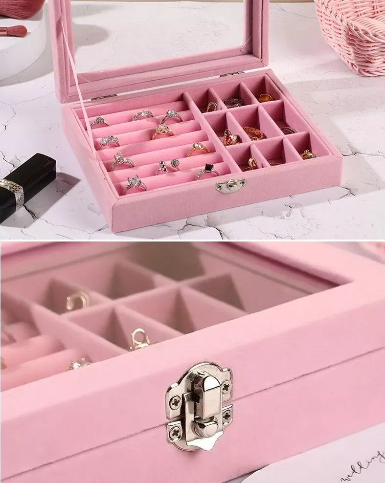 Joyero Organizador De Terciopelo  Para Anillos y Aretes